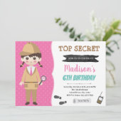 Spuion secret agent Feest Uitnodiging (Staand voorkant)