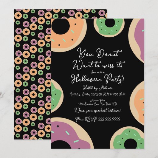 Spuit Donut Kostuum Halloween Feest Script Kaart (Voorkant / Achterkant)