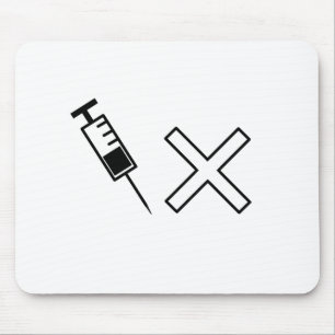Spuit en x symbool geen vaccin muismat