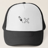 Spuit en x symbool trucker pet (Voorkant)