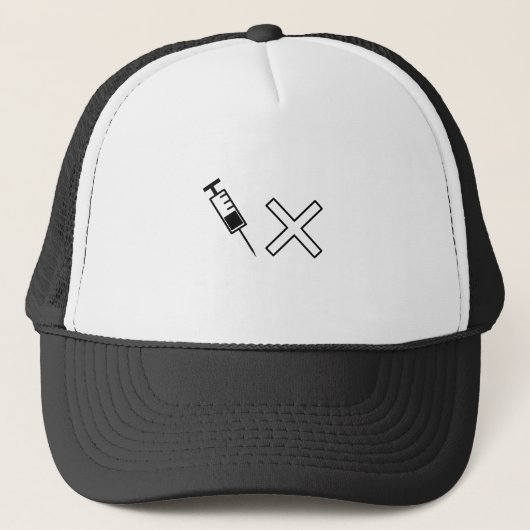 Spuit en x symbool trucker pet (Voorkant)