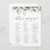 Spuit Eucalyptus Vrijgezellenfeest Game Informatiekaartje (Voorkant / Achterkant)