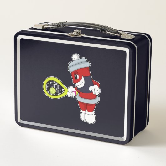 Spuit in Tennis met Tennis racket (Voorkant)