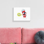 Spuit in Tennis met Tennis racket Canvas Afdruk (Insitu (Woonkamer))