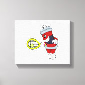 Spuit in Tennis met Tennis racket Canvas Afdruk (Voorkant)