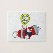 Spuit in Tennis met Tennis racket Legpuzzel (Horizontaal)