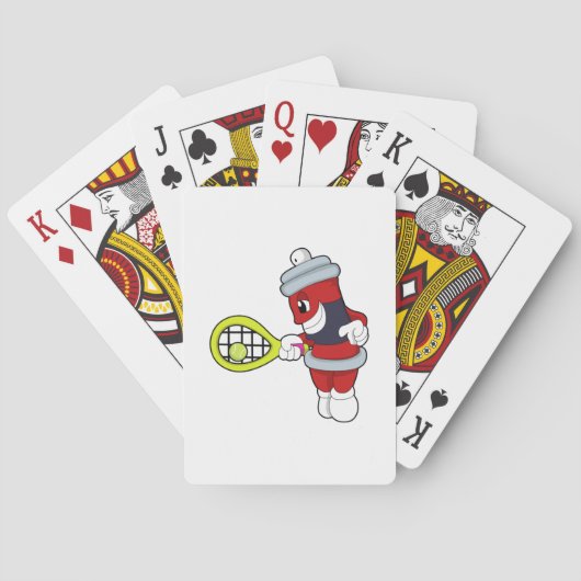 Spuit in Tennis met Tennis racket Pokerkaarten (Achterkant)