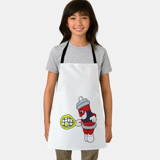 Spuit in Tennis met Tennis racket Schort (Insitu)