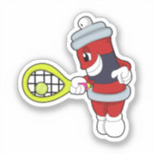 Spuit in Tennis met Tennis racket Sticker (Voorkant)