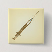  spuit Medical Healthcare Sketch Vierkante Button 5,1 Cm (Voorkant)