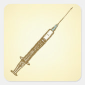  spuit Medical Healthcare Sketch Vierkante Sticker (Voorkant)