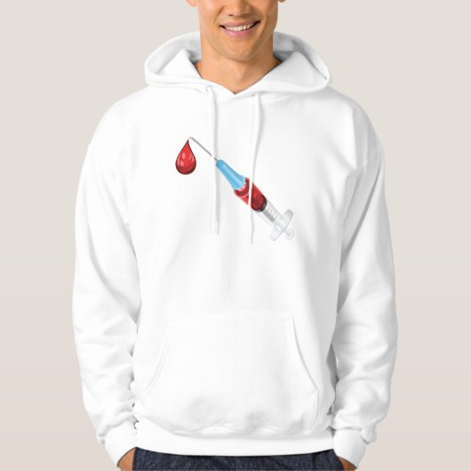 Spuit met een rode druppel hoodie (Voorkant)