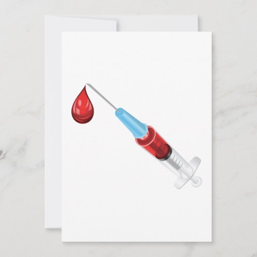 Spuit met een rode druppel kaart (Voorkant)