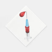 Spuit met een rode druppel servet (Hoek)