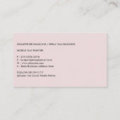 Spuit Tan Minimale Lichaamsbehoefte Roze Visitekaartje (Achterkant)