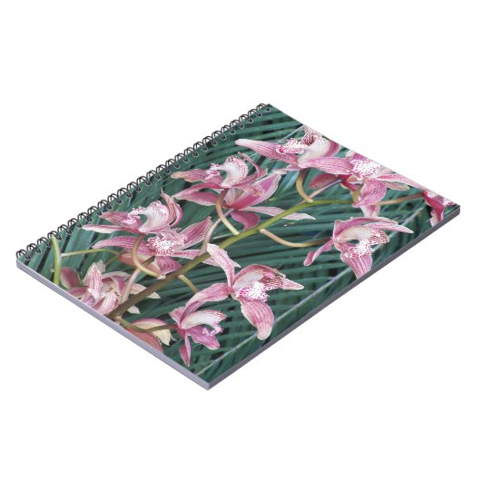 Spuit van roze cyberorchideeën notitieboek (Linkerzijde)