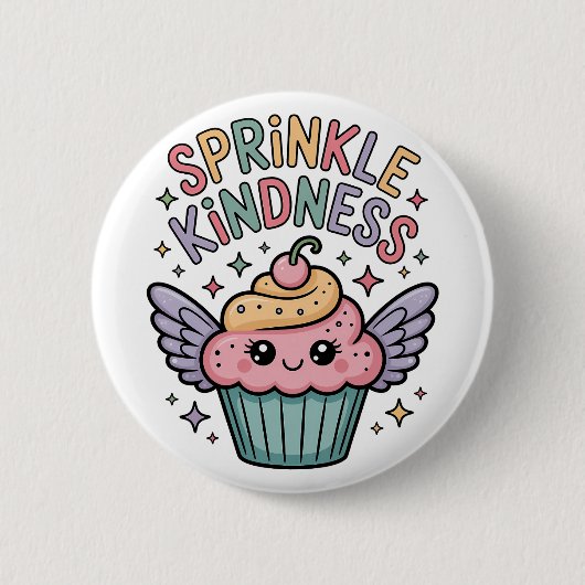 Spuit Vriendelijkheid | Cupcake Ronde Button 5,7 Cm (Voorkant)