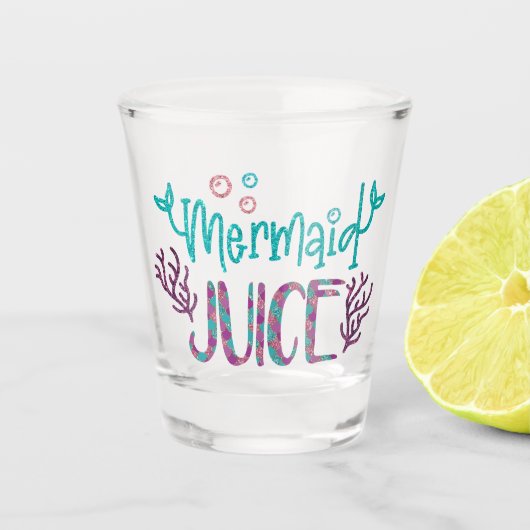 Spuit Zeemeerminnen Sap Fun Glitter Schubben Shot Glas (Voorkant)