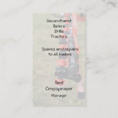 Spuitarm voor landbouwgewassen visitekaartje (Achterkant)