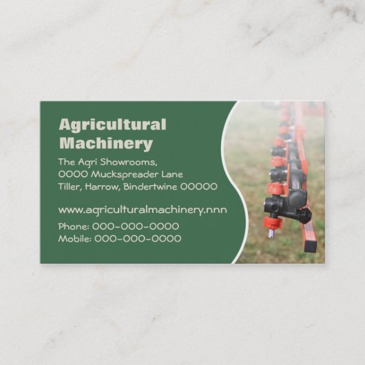 Spuitarm voor landbouwgewassen visitekaartje (Voorkant)