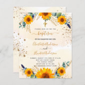 Spuitbaptisme zonnebloemen Eucalyptusgoudtweeling (Voorkant / Achterkant)