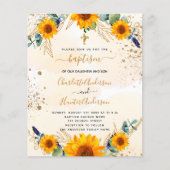 Spuitbaptisme zonnebloemen Eucalyptusgoudtweeling (Voorkant)