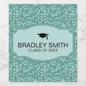 Spuitblauw groen strooisel - Afstuderen Wijn Etiket (Enkel label)