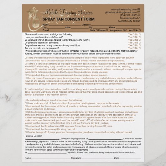 Spuitbruin Aansprakelijkheidsverklaring Toestemmin Flyer (Voorkant)