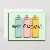 Spuitbus - Happy Birthday Briefkaart (Voorkant / Achterkant)