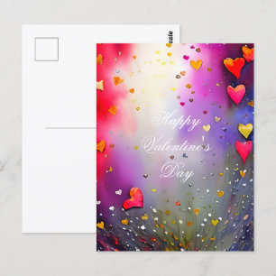 Spuitbus met harten valentijn briefkaart