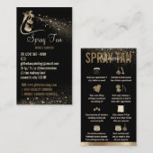 Spuitbus Tan Aftercare Instructions Sparkle Gold Visitekaartje (Voorkant / Achterkant)