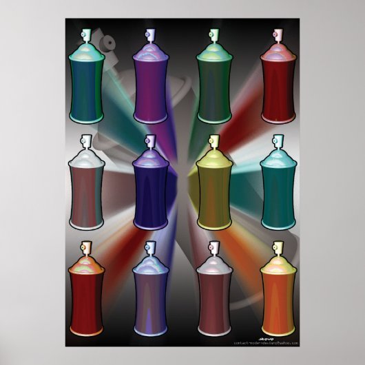 spuitbussen kunnen kunst poppen poster (Voorkant)