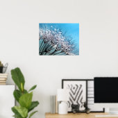Spuitdew Dandelion Sky Blue Background Poster (Thuiskantoor)