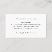 Spuiten Ziekenhuis Gezondheidszorg Geregistreerde  Visitekaartje (Achterkant)