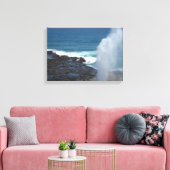 Spuitende Hoorn in Kauai, Hawaii Canvas Afdruk (Insitu (Woonkamer))