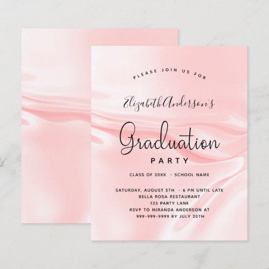 Spuitende partij met zwarte roze satijnzijde (Voorkant / Achterkant)