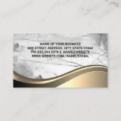 Spuitfles | House Roof Logo | Marmer Metal Visitekaartje (Achterkant)