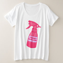 Spuitfles met mensafstotend middel Sassy humor Grote Maat T-shirt