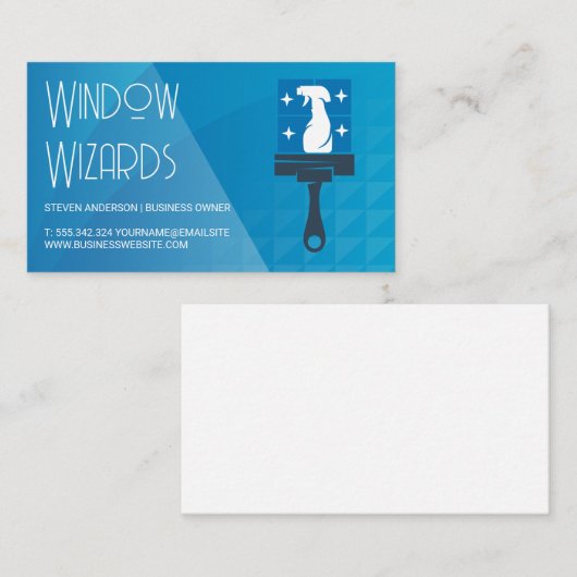 Spuitfles voor reiniging | Logo voor raamreiniger Visitekaartje (Voorkant / Achterkant)