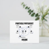 Spuitfysicus binnenin (standaardmodel higgs) briefkaart (Staand voorkant)