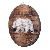 spuitgeschild Beer op houtdartboard Dartbord (Voorkant Rechts)