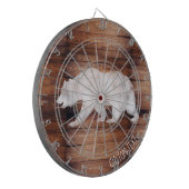 spuitgeschild Beer op houtdartboard Dartbord (Voorkant Links)