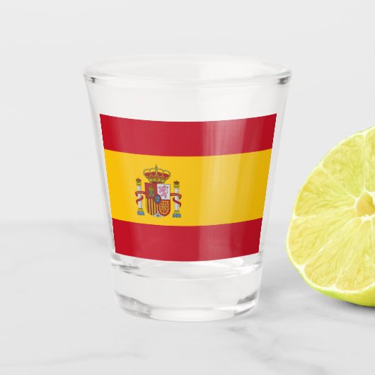 Spuitglas voor Spaanse vlag Shot Glas (Voorkant)