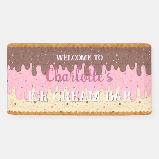 Spuitjes en Napolitaans ijs Spandoek (Horizontaal)