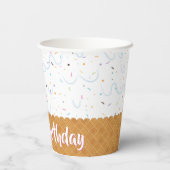 Spuitjes en Witte Ijs Verjaardag Papieren Bekers (Achterkant)