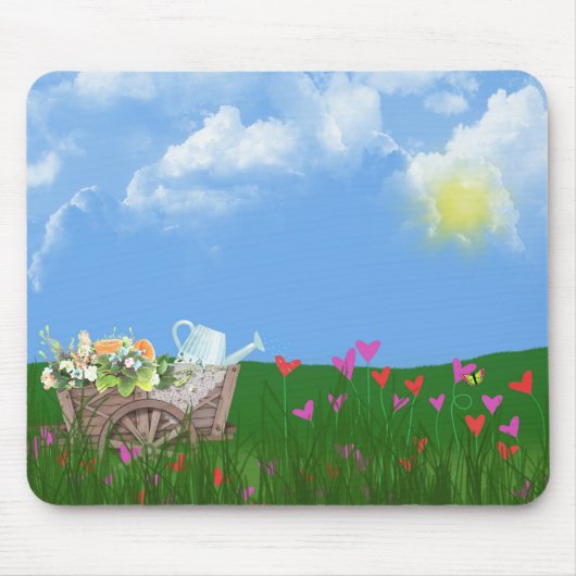 spuitkever op de kruiwagen muismat (Voorkant)