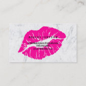 Spuitlooiing lippen neonroze typografie visitekaartje (Achterkant)