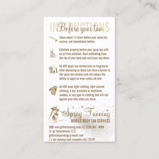 Spuitlooiing voor na de instructies voor de zorggi visitekaartje (Voorkant)