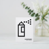 Spuitmei - zwart op wit (eggshell) visitekaartje (Staand voorkant)