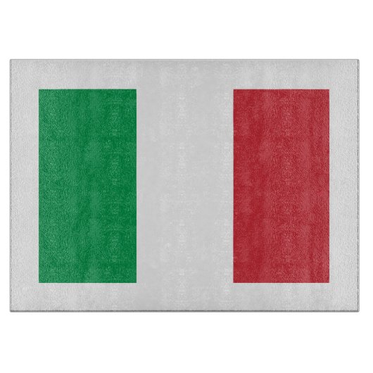 Spuitplaat van glas onder Italiaanse vlag | Tricol Snijplank (Voorkant)